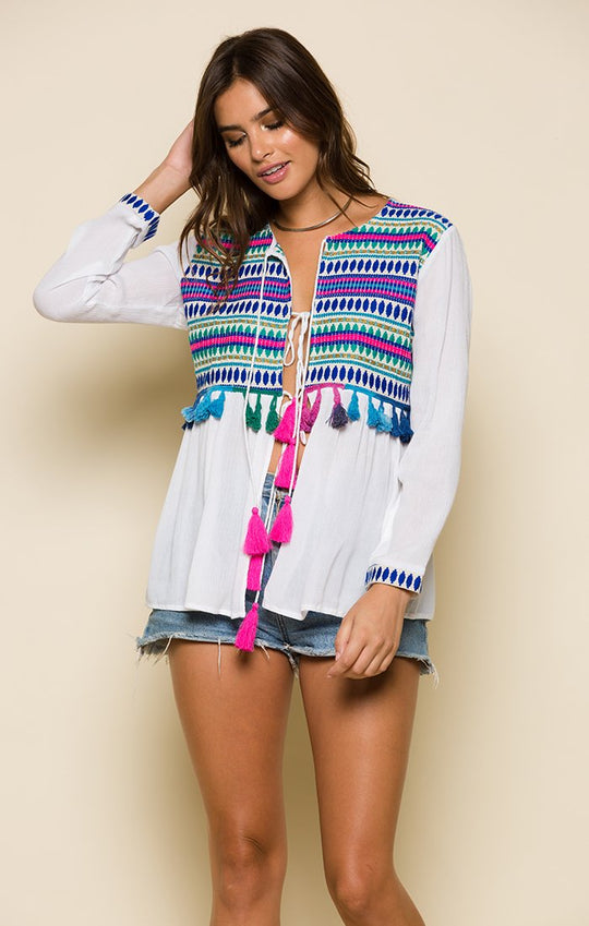 KALANI OPEN FRONT BLOUSE