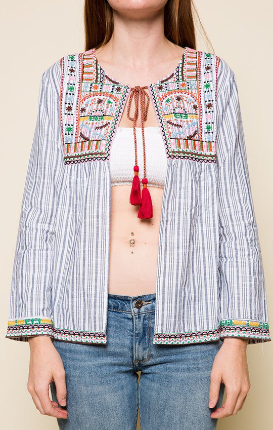 SAILOR OPEN FRONT BLOUSE