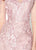Montage by Mon Cheri - 219971 Floral Applied Illusion Dress In Pink