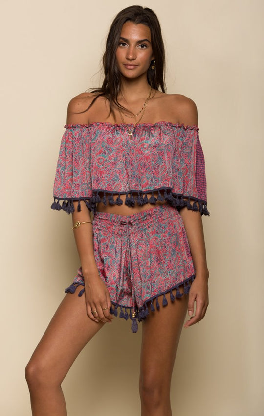 Electric Love Tassel Crop Top