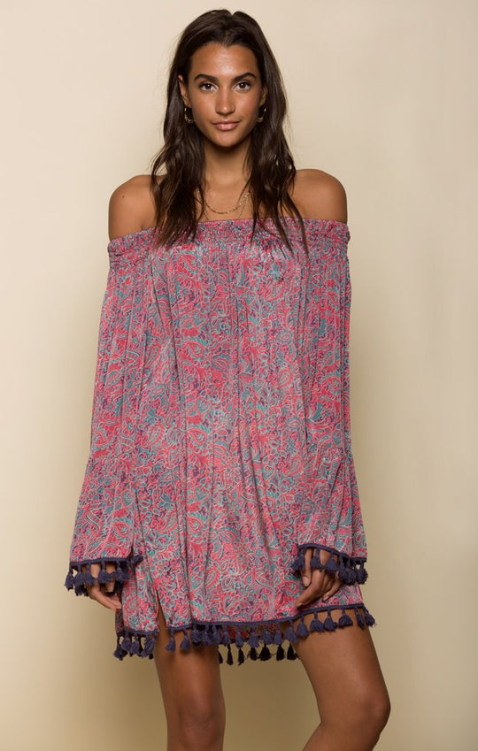 ELECTRIC LOVE OFF SHOULDER DRESS