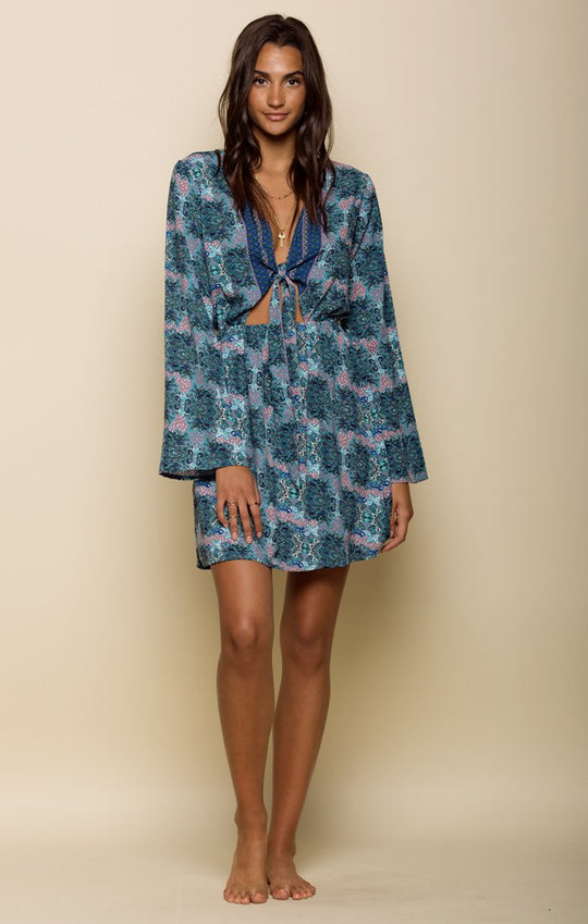 POETIC DREAMS TIE MINI DRESS