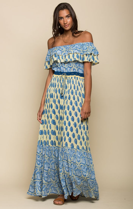 SUNLIT DAZE OFF SHOULDER MAXI