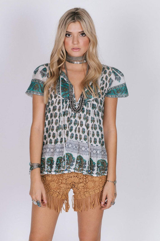 RAGA -Nomad Dream Blouse in White and Greed