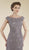 Rina Di Montella - Lace Applique Scalloped Bateau Trumpet Dress RD1919 in Gray