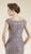 Rina Di Montella - Lace Applique Scalloped Bateau Trumpet Dress RD1919 in Gray