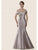 Rina di Montella - RD2602-1 Embellished Off-Shoulder Mermaid Dress In Brown