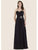 Rina di Montella - RD2604-1 Rhinestone Accented Pleated A-line Dress In Black