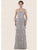 Rina di Montella - RD2624-1 Lace Embroidered Sweetheart A-line Gown In Silver