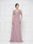 Rina Di Montella - RD2648 Applique V-neck Chiffon A-line Dress in Pink