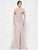 Rina Di Montella - RD2655 Lace Off-Shoulder Trumpet Dress With Slit In Pink