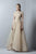 3360 Bateau Appliqued Evening Gown