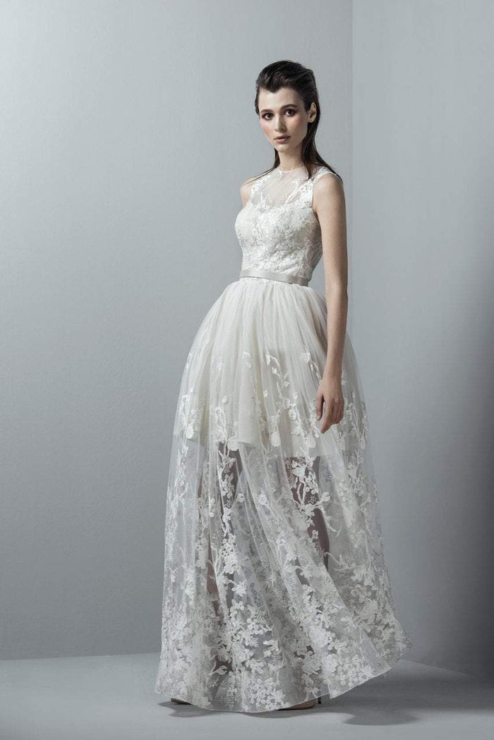 3361 Embroidered Jewel Tulle Gown