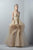 3363 Gold Appliqued Ruffled Peplum Gown