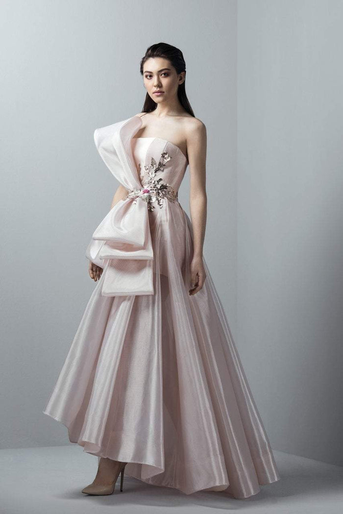 3365 Strapless Straight Across A-line Dress