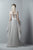 Saiid Kobeisy - Illusion Bateau A-line Dress With Overskirt 3369 In Gray