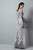 3370 Long Sleeved Illusion Jewel Sheath Dress