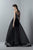 3372 Modified Scoop Metallic A-line Dress