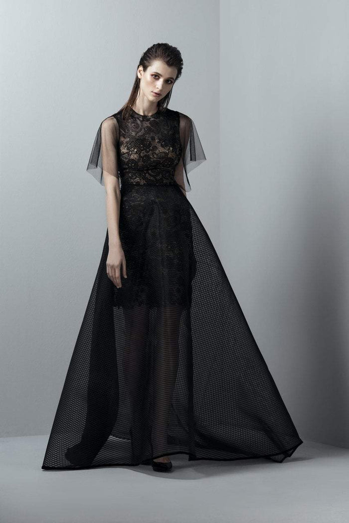 3373 Lace Jewel Tulle A-line Dress