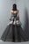 3376 Metallic Halter Asymmetric Ballgown