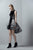 3377 Metallic and Velvet High Low A-line Dress