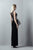 3378 Floral Applique Sheer Bateau Column Dress