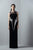 3379 Embellished Sheer Bateau Column Dress