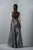 3380 Sleeveless Metallic High Low Gown