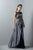3380 Sleeveless Metallic High Low Gown