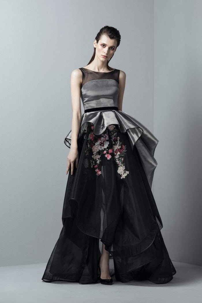 3382 Illusion Neckline Organza Gown