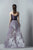 3387 Metallic Strapless High Low Tulle Gown