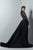 3391 Long Sleeve Tulle Brode Gown with Overskirt