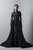 3391 Long Sleeve Tulle Brode Gown with Overskirt