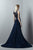 Saiid Kobeisy Sleeveless Deep V-Neck Sequined Jumpsuit with Overskirt 3392 - 1 pc Clematis Blue In Size 6 Available