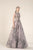 Saiid Kobeisy - RE3553 Floral Motif Bead Embroidered Tulle Gown in Pink