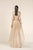Saiid Kobeisy - RE3575 Sheer Gold Brocade A-Line High Low Gown in Gold
