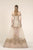 Saiid Kobeisy - RE3576 Brocade Off-Shoulder Layered A-line Dress in Gold