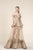 Saiid Kobeisy - RE3576 Brocade Off-Shoulder Layered A-line Dress in Gold