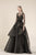 Saiid Kobeisy - RE3580 Embroidered Long Sleeve Tulle Brode Aline Dress in Black