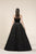 Saiid Kobeisy - RE3587 Strapless Straight Across Velvet A-line Dress in Black