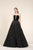 Saiid Kobeisy - RE3587 Strapless Straight Across Velvet A-line Dress in Black