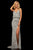 Sherri Hill - 52452 Blouson Bodice V-Neck Sequins Dress In Silver
