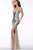 Jovani - 65306 Sequined Sexy Long Dress In Silver and Neutral