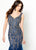 Montage by Mon Cheri - 219990 Beaded Lace V-neck Mermaid Gown In Blue and Gray