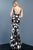 Jovani - 2250 Bedazzled Deep V-neck Trumpet Dress In Black and White