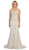 Lace Embellished V-neck Sheath Prom Dress