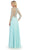 May Queen - RQ7241 Elegant Long Sleeve Sequined Chiffon Evening Dress