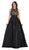Sleeveless Lace Applique Taffeta Formal Ball Gown