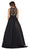 May Queen - Sleeveless Lace Applique Taffeta Formal Ball Gown in Black