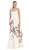 May Queen - RQ7399  Sleeveless Floral Print Satin Evening Gown